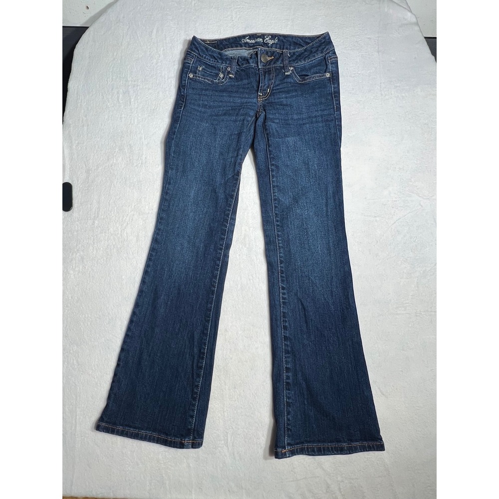 American Eagle Favorite Boyfriend Dark Wash Bootcut Stretch Jeans Size 2 Short